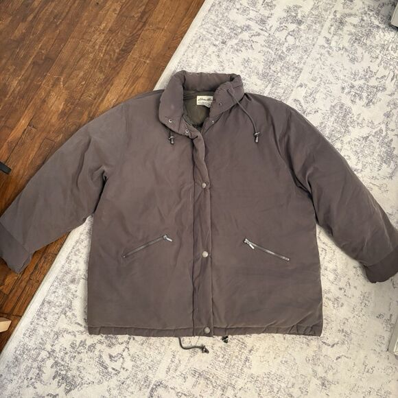 Eddie Bauer Vintage Womens Goose Down Puffer Jacket Size XXL Olive Gray Outdoor - Picture 1 of 13